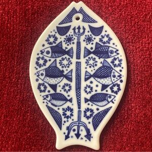 1960's Porsgrund Porcelain Cutting Board/Trivet/Wall Plaque